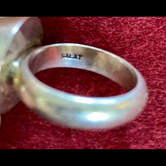 Vintage Sterling Silver Ring Quartz Cabochon Ring Salat < like a > Mood Ring - Picture 4 of 9